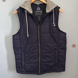 American Rag Puffer Vest Removable Hood Size M
